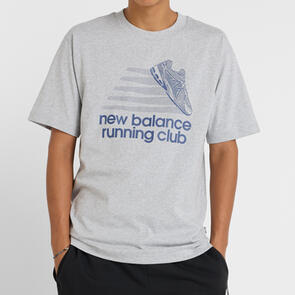 NEW BALANCE ATHLETICS RUNNING CLUB T-SHIRT ATHLETIC GREY