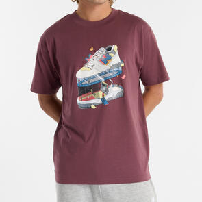 NEW BALANCE FITNESS CENTER T-SHIRT FADED PLUM