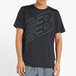 NEW BALANCE FLYING NB PERFORMANCE T-SHIRT BLACK