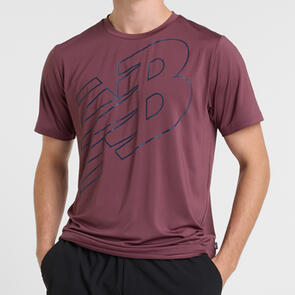 NEW BALANCE FLYING NB PERFORMANCE T-SHIRT FADED PLUM