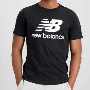 NEW BALANCE NB ESSENTIALS STACKED LOGO TEE BLACK