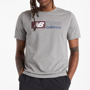 NEW BALANCE SPORT ESSENTIALS HEATHERTECH TEE SLATE GREEN