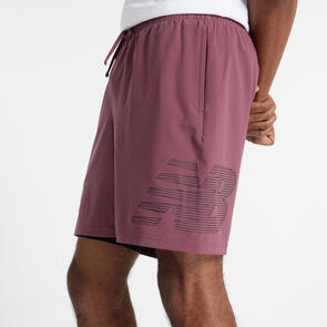 NEW BALANCE SPORT ESSENTIALS LINED GRAPHIC SHORTS FADED PLUM