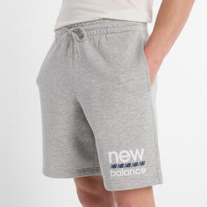 NEW BALANCE SPORT GRAPHIC FLEECE SHORT 9" ATHLETIC GREY