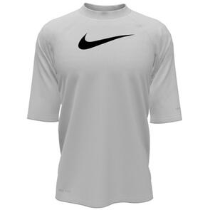 NIKE BOYS SOLID SHORT SLEEVE HYDROGUARD WHITE