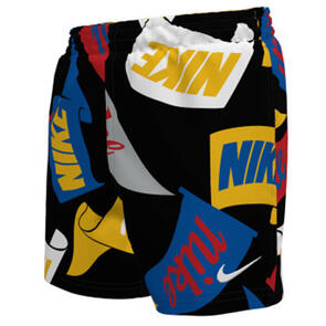 NIKE BOYS TOSSED FLAGS 4” VOLLEY SHORTS BLACK