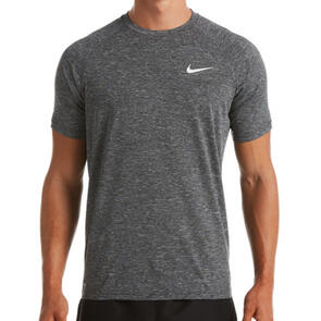NIKE HEATHER SHORT SLEEVE HYDROGUARD BLACK