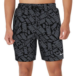 NIKE TOSSED BLOCK 7” VOLLEY SHORTS BLACK