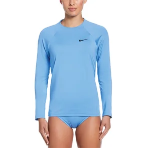 NIKE SWIM WOMENS ESSENTIAL LONG SLEEVE HYDROGUARD TOP UNIVERSITY BLUE