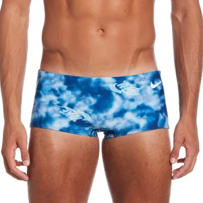 NIKE SWIM HYDRASTRONG MULTI PRINT BLUE SQUARE LEG BRIEF BLUE