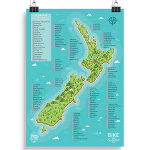 NZ SCRATCH MAPS BIKE AND SCRATCH A2