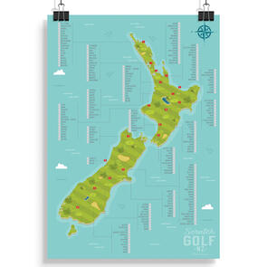NZ SCRATCH MAPS GOLF A2