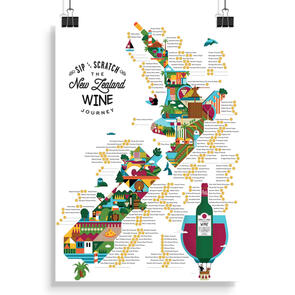 NZ SCRATCH MAPS SIP AND SCRATCH WINE
