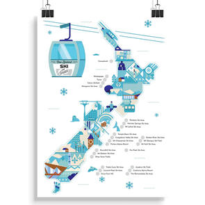 NZ SCRATCH MAPS SKI AND SCRATCH A2