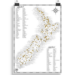 NZ SCRATCH MAPS THE CLASSIC NZ SCRATCH MAP A2