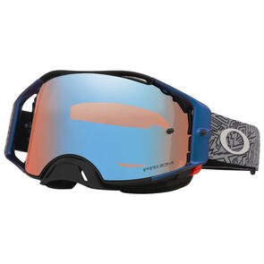 OAKLEY AIRBRAKE MX GOGGLE GREY STRIKE W/ PRIZM MX SAPPHIRE IRIDIUM LENS