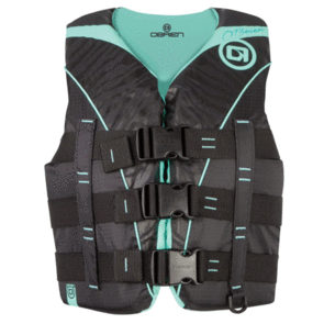 OBRIEN WOMENS 3-BUCK PRO VEST AQUA NYLON