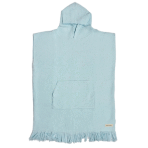 OCEAN N EARTH LADIES WAFFLE PONCHO BLEACHED AQUA