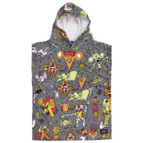 OCEAN N EARTH TODDLERS IRVINE HOODED PONCHO - CHARCOAL