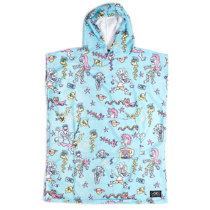 OCEAN N EARTH YOUTH IRVINE LIGHTWEIGHT HOODED PONCHO - AQUA