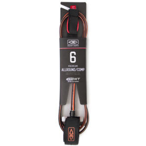 OCEAN N EARTH ALL ROUND XT COMP 6'0"" ONE PIECE LEASH - CORAL