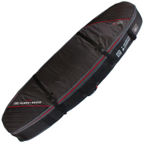 OCEAN N EARTH DOUBLE COFFIN SHORTBOARD COVER - BLACK/RED