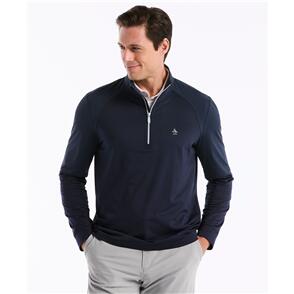 ORIGINAL PENGUIN JACKET LS MIXED MEDIA 1/4 ZIP BLACK IRIS L