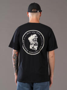 JUST ANOTHER FISHERMAN OLD SEA DOG TEE BLACK