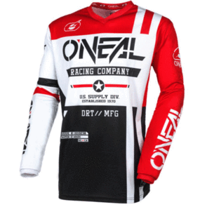 ONEAL 2024 ELEMENT JERSEY WARHAWK V.24 BLK/WHT/RED