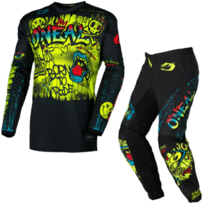 ONEAL 2026 YOUTH ELEMENT JERSEY AND PANTS RANCID V.26 BLACK NEON YELLOW