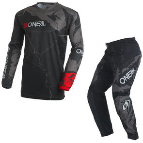 ONEAL 2027 ELEMENT YOUTH JERSEY AND PANTS ACID - BLACK/GREY