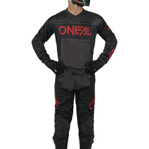 ONEAL 2025 ELEMENT JERSEY AND PANTS RACEWEAR V.25 - BLK/GRAY/RED