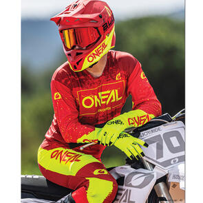 ONEAL 2027 MAYHEM JERSEY AND PANTS PAINT - RED/NEON