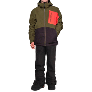 ONEILL SNOW 2025 BOYS JACKSAW JACKET FOREST NIGHT AND BIB PANTS