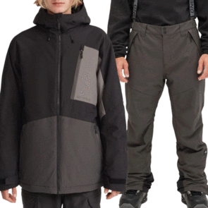 ONEILL SNOW 2025 HAMMER BLOCK JACKET BLACK OUT AND TOTAL DISORDER PANTS