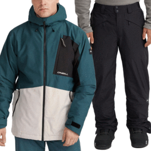 ONEILL SNOW 2025 HAMMER BLOCK JACKET ALMA STEEL AND PANTS BLACK