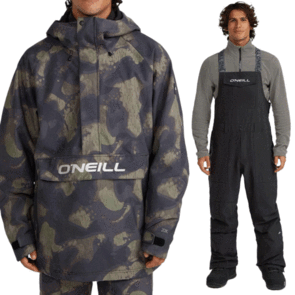 ONEILL SNOW 2025 O'RIGINALS ANORAK JACKET CAMO AND BIB PANTS BLACK