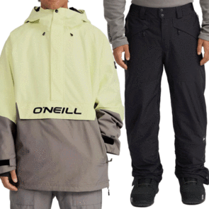 ONEILL SNOW 2025 O'RIGINALS ANORAK JACKET LIME WASH AND HAMMER PANTS BLACK