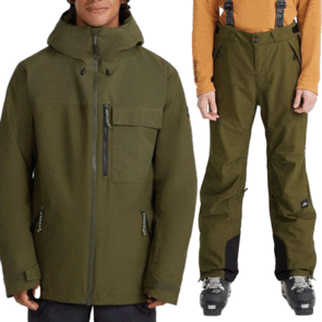 ONEILL SNOW 2025 UTILITY HYBRID JACKET FOREST AND TOTAL DISORDER PANTS