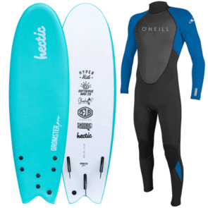 HECTIC BOARD CO BOYS GROMSTER PRO 5'10 SOFTBOARD MENTHOL + WETSUIT PACKAGE