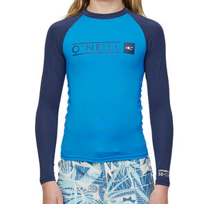 ONEILL 2024 BOYS REACTOR BLOCK UV LS RASH VEST - ROYAL/NAVY