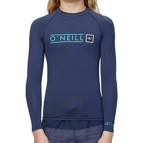 ONEILL 2024 BOYS REACTOR BLOCK UV LS RASH VEST - NAVY