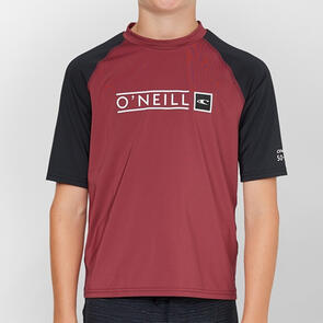 ONEILL 2025 BOYS REACTOR BLOCK UV SS RASH VEST MAROON