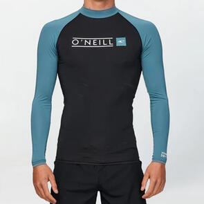 ONEILL 2025 REACTOR BLOCK UV LS RASH VEST - BLACK/DEEP TEAL