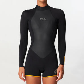 ONEILL 2025 WOMENS O'RIGINALS BACK ZIP LONG SLEEVE BOYLEG SPRING 2MM BLACK