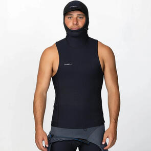 ONEILL 2026 HYPER FIRE NO SLEEVE GBS HOODED VEST - BLACK