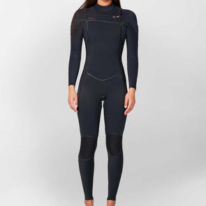 ONEILL 2026 WOMENS HYPER FIRE X CHEST ZIP STEAMER 4/3MM - BLACK