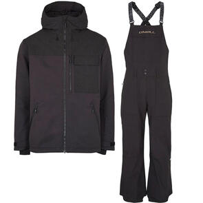 ONEILL SNOW 2024 UTILITY JACKET BLACK OUT + SHRED BIB PANTS BLACK OUT