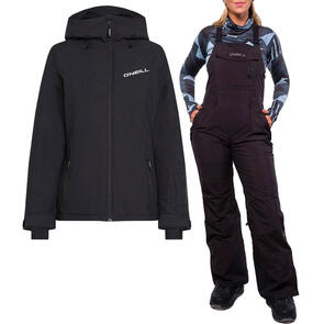 ONEILL SNOW 2025 APLITE SNOW JACKET + O'RIGINALS BIB RELAXED SNOW PANTS BLACK OUT