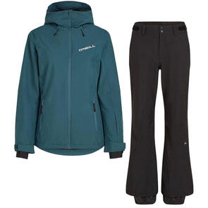 ONEILL SNOW 2025 WOMENS APLITE SNOW JACKET ALMA STEEL + APLITE REGULAR SNOW PANTS BLACK OUT